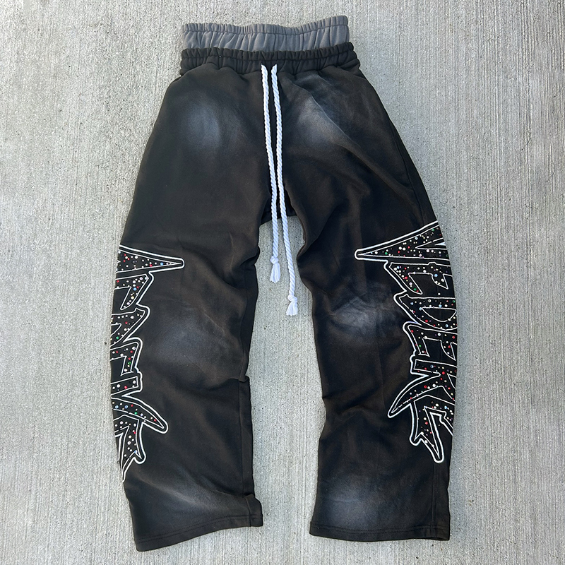 As a custom factory, we craft unique double waist trackpants men designs.